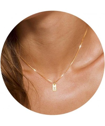 Gold Initial Necklaces for Women, Dainty Trendy Gold Letter Necklace 14k Gold Pendant Necklace Cute Choker Necklace Simple Pe...