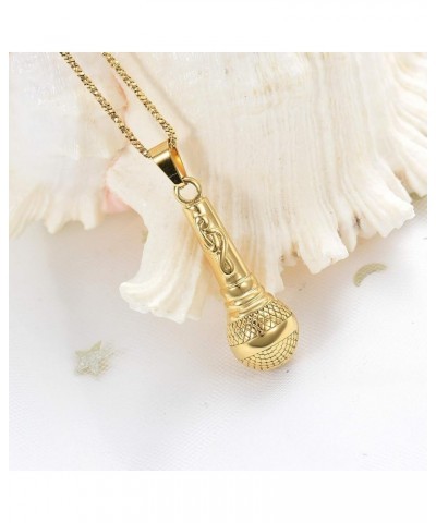 Microphone Urn Necklace for Ashes for Women Men Cremation Jewelry Music Charm Memorial Ashes Keepsake Jewelry for Loved One G...