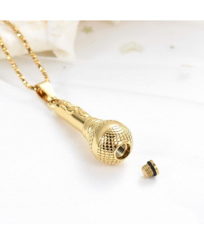 Microphone Urn Necklace for Ashes for Women Men Cremation Jewelry Music Charm Memorial Ashes Keepsake Jewelry for Loved One G...