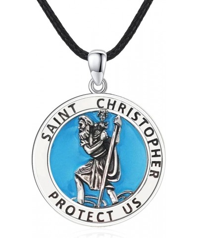 925 Sterling Silver Patron Necklace/Amulet Saint Medal Christmas Gifts for Men Women C000-St Christopher-surfer $30.75 Necklaces