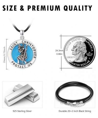 925 Sterling Silver Patron Necklace/Amulet Saint Medal Christmas Gifts for Men Women C000-St Christopher-surfer $30.75 Necklaces