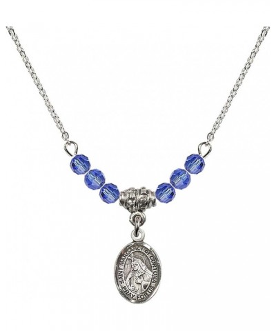 September Birth Month Bead Necklace with Catholic Patron Saint Petite Charm, 18 Inch Saint Margaret of Cortona $27.25 Necklaces