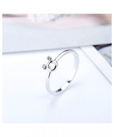 Sterling Silver Mini Mouse Shape Rings Wedding Engagement Promise Engraved Thin Rings for Women $9.87 Rings