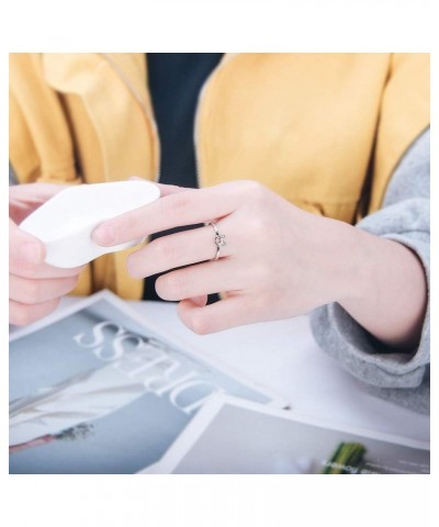 Sterling Silver Mini Mouse Shape Rings Wedding Engagement Promise Engraved Thin Rings for Women $9.87 Rings