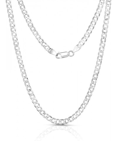 Authentic Solid Sterling Silver Cuban Curb Link .925 ITProLux Necklace Chains 1MM - 7.5MM, 16" - 30", Curb Link Chain Necklac...