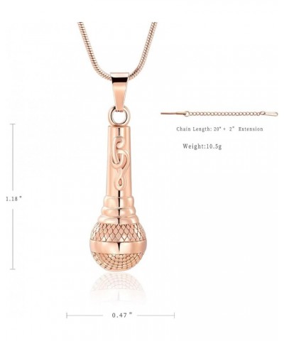 Cremation Jewelry Urn Pendant Necklace for Ashes,Microphone Memorial Keepsake Cremation Urn Locket Jewelry Rose Gold $14.87 N...