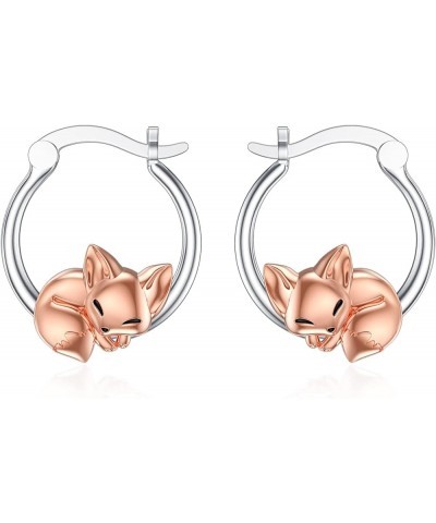 Mothers Day Gifts Raccoon/Koala/Sloth/Bear/Hippo/Dinosaur/Hedgehog/Pig/Bunny/Fox/Wolf Hoop Earrings for Women Girls 925 Sterl...