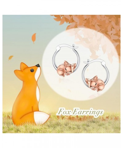 Mothers Day Gifts Raccoon/Koala/Sloth/Bear/Hippo/Dinosaur/Hedgehog/Pig/Bunny/Fox/Wolf Hoop Earrings for Women Girls 925 Sterl...