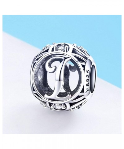 925 Sterling Silver with Cubic Stones, Complete A~Z Gift Options Alphabet Charm Letter Beads fit Pandora European Bracelets L...