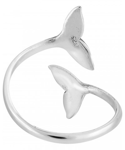 Ocean Strength Whale Tail Open Wrap .925 Sterling Silver Ring $8.90 Rings