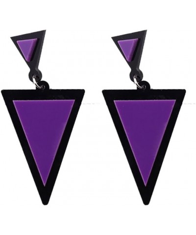 Acrylic Geometric Earrings, Fashion Acrylic Triangle/Square Rectangle Statement Drop Earrings for Women girls Dangle 11purple...