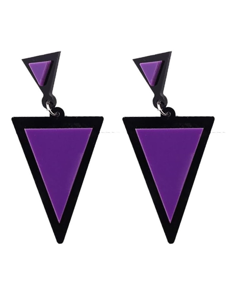 Acrylic Geometric Earrings, Fashion Acrylic Triangle/Square Rectangle Statement Drop Earrings for Women girls Dangle 11purple...