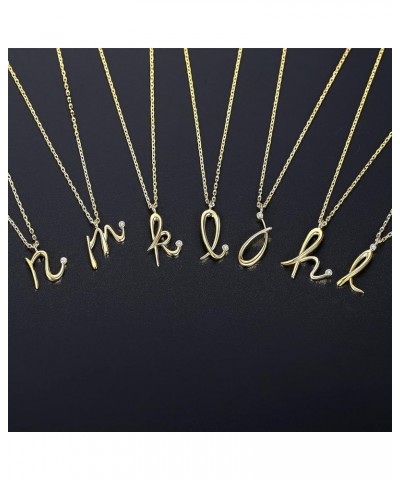 Initial Necklace for Women Girls 18K Gold Plated Sterling Silver 26 Latin Cursive Letters Personalized Necklace T $17.35 Neck...