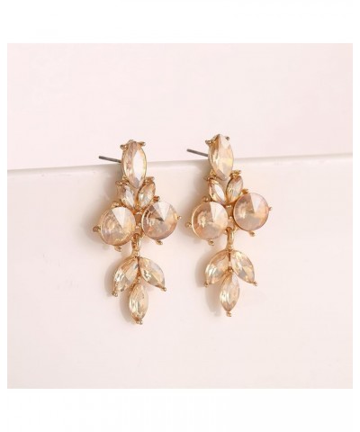 Gold Dainty Wedding Crystal Dangle Earrings Fashion Marquise Rhinestone Drop Earrings for Women Bridal Bridesmaid Prom Costum...