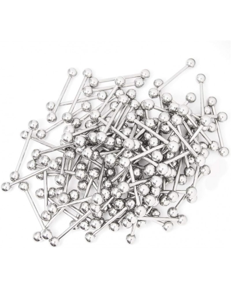 Straight Piercing Barbells Pack [100 Pieces], Multiple Usage, Perfect For Nipple/Tongue Piercings, 14 Gauge - ¾(19mm), 316L S...