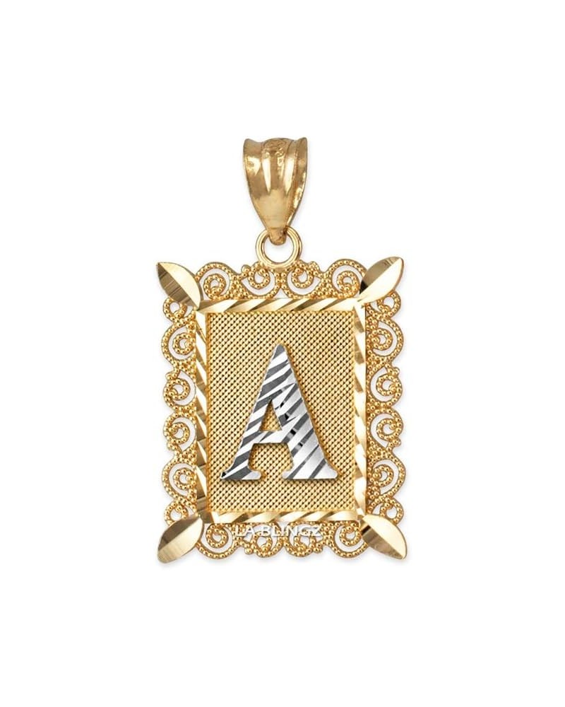 14K Yellow Gold Filigree Alphabet Initial Letter A DC Pendant (S/L) Large $44.09 Pendants