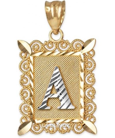 14K Yellow Gold Filigree Alphabet Initial Letter A DC Pendant (S/L) Large $44.09 Pendants