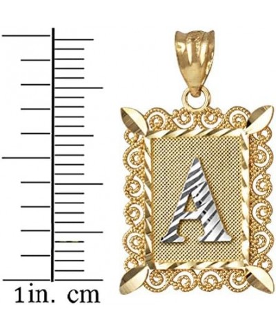 14K Yellow Gold Filigree Alphabet Initial Letter A DC Pendant (S/L) Large $44.09 Pendants