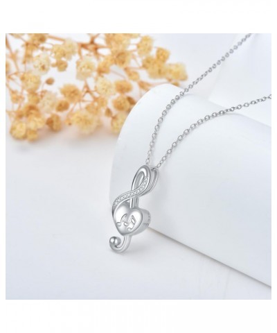 Music Note Urn Necklace 925 Sterling Silver Memorial Necklace Urn Cremation Jewelry for Storing the Ashes of Loved Ones Women...