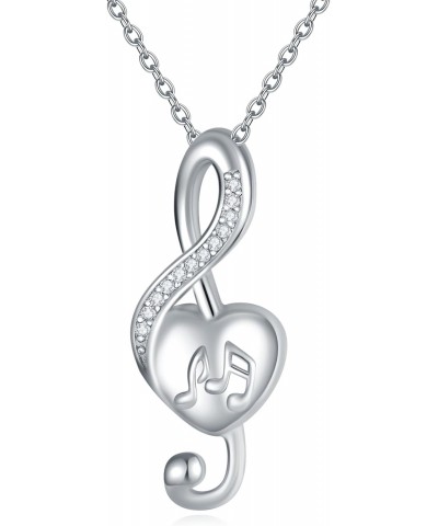 Music Note Urn Necklace 925 Sterling Silver Memorial Necklace Urn Cremation Jewelry for Storing the Ashes of Loved Ones Women...