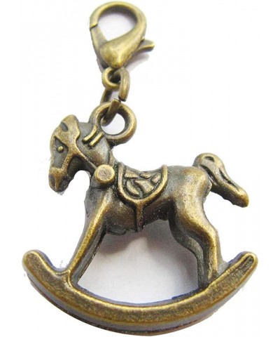 Horse Charm, Horse Bracelet Charm, zipper pull, Purse Charm, Horse Jewelry, Charm on Lobster Clasp (Horse 2.1x1.5cm) Rocking ...