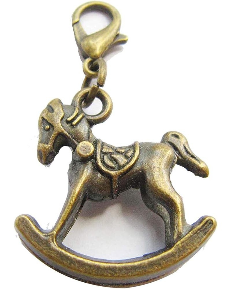 Horse Charm, Horse Bracelet Charm, zipper pull, Purse Charm, Horse Jewelry, Charm on Lobster Clasp (Horse 2.1x1.5cm) Rocking ...