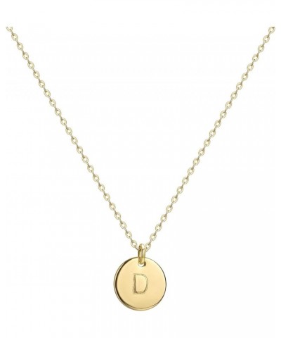 Initial Necklaces for Women 14K Gold Plated Dainty Letter Necklce Round Coin Disc Pendant Double Side Engraved A-Z Necklace P...