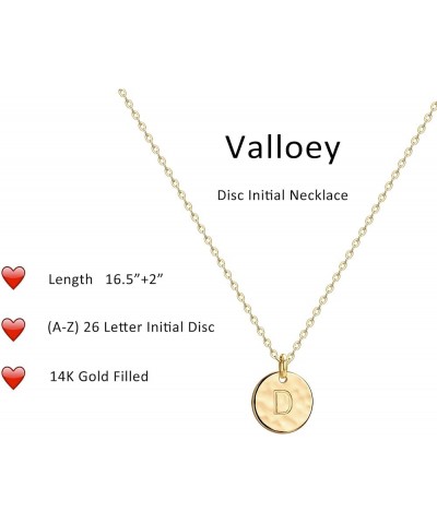 Initial Necklaces for Women 14K Gold Plated Dainty Letter Necklce Round Coin Disc Pendant Double Side Engraved A-Z Necklace P...