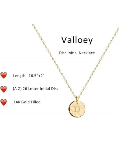 Initial Necklaces for Women 14K Gold Plated Dainty Letter Necklce Round Coin Disc Pendant Double Side Engraved A-Z Necklace P...