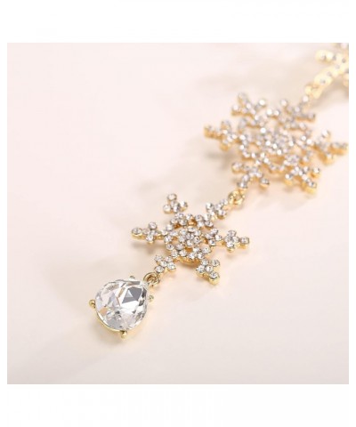 Tear Drop Snowflake Necklace Earrings Set Austrian Crystal Clear Gold-Tone $15.48 Jewelry Sets