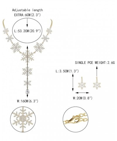 Tear Drop Snowflake Necklace Earrings Set Austrian Crystal Clear Gold-Tone $15.48 Jewelry Sets