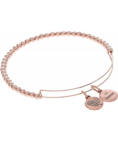 Accents Beaded Expandable Bangle for Women, Dot Beads, 2 to 3.5 in Shiny Rose Gold Finish $15.41 Bracelets