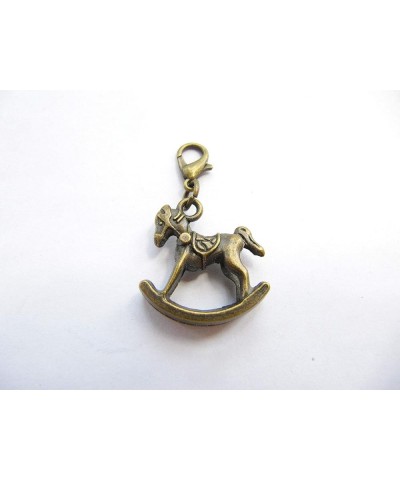 Horse Charm, Horse Bracelet Charm, zipper pull, Purse Charm, Horse Jewelry, Charm on Lobster Clasp (Horse 2.1x1.5cm) Rocking ...