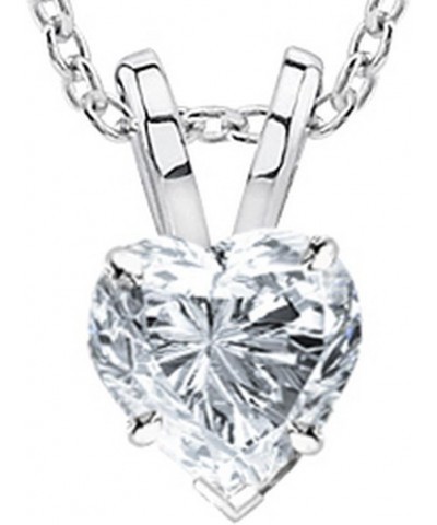 0.59 Carat 14K White Gold GIA Certified Heart Diamond Solitaire Pendant Necklace E Color SI1 Clarity Heart Diamond Pendents 1...