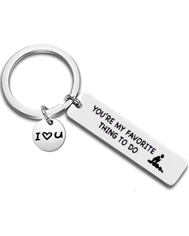 Stainless Steel Inpirational Mantra Lovers Couple Husband Wife Birthday Keychain Pendant Gift You're My Favorite Thing to Do ...