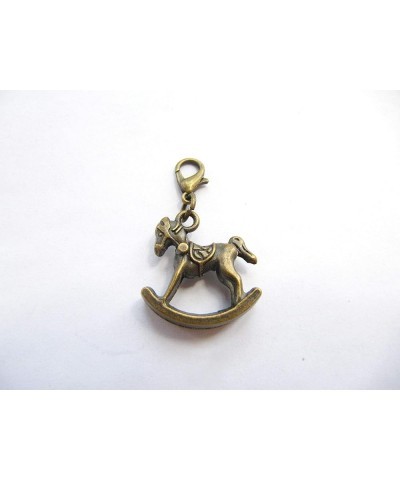 Horse Charm, Horse Bracelet Charm, zipper pull, Purse Charm, Horse Jewelry, Charm on Lobster Clasp (Horse 2.1x1.5cm) Rocking ...