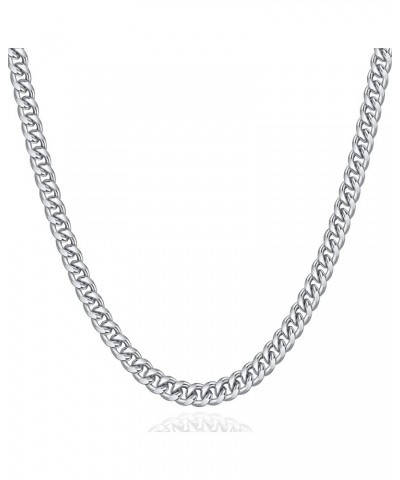 Gold/Silver 6mm Cuban Link Chain for Men Stainless Steel Necklace for Boys Women 18/20/22/24 /26/28Inch Jewelry Gifts 24in(60...