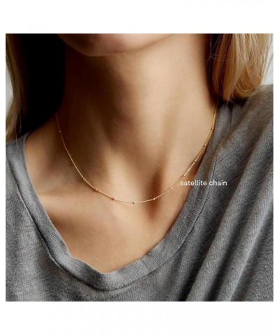 Gold Layered Initial Necklaces for Women Satellite Chain Choker Disc Letter A-Z Coin Pendant 14K Gold Plated Minimalist Daint...