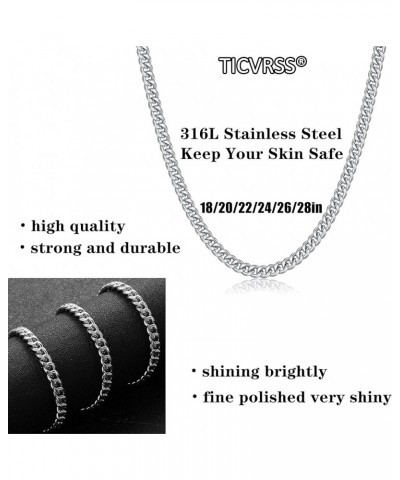 Gold/Silver 6mm Cuban Link Chain for Men Stainless Steel Necklace for Boys Women 18/20/22/24 /26/28Inch Jewelry Gifts 24in(60...