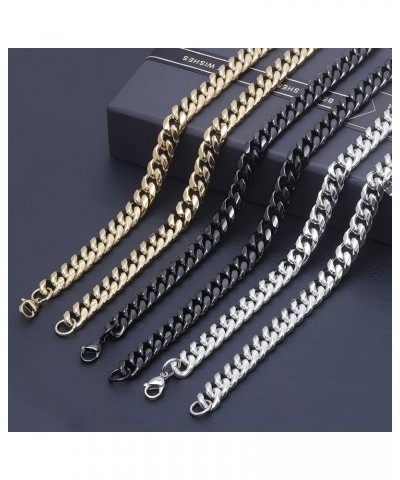 Gold/Silver 6mm Cuban Link Chain for Men Stainless Steel Necklace for Boys Women 18/20/22/24 /26/28Inch Jewelry Gifts 24in(60...