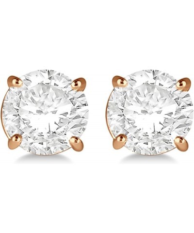 10K 14K 18K Real Gold Moissanite Stud Earrings with Push Backs,Solid Gold Emerald/Heart/Oval/Pear/Princess/Round Cut Moissani...