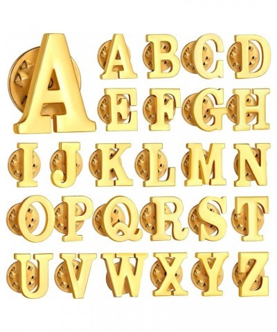 26 Pcs Brooch Pins for Suit Collar Women Men Plated Letter Alphabet Lapel Pin A to Z Alphabet Monogram Collar Pin Gold $10.39...