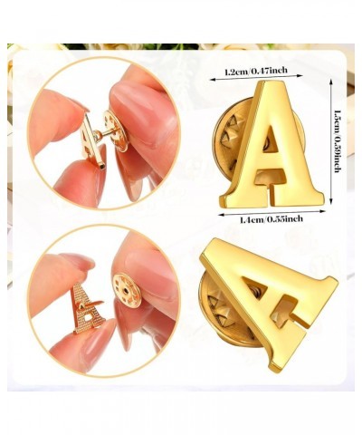 26 Pcs Brooch Pins for Suit Collar Women Men Plated Letter Alphabet Lapel Pin A to Z Alphabet Monogram Collar Pin Gold $10.39...