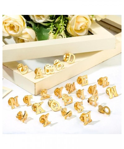 26 Pcs Brooch Pins for Suit Collar Women Men Plated Letter Alphabet Lapel Pin A to Z Alphabet Monogram Collar Pin Gold $10.39...