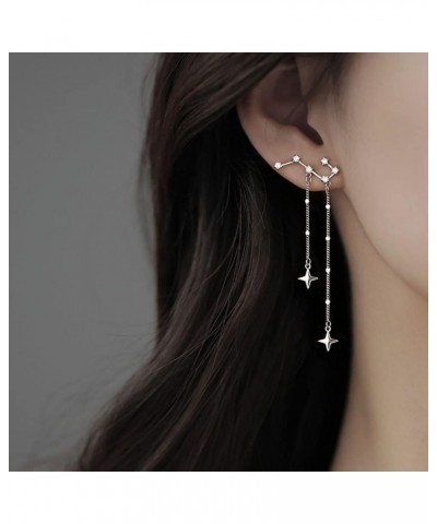 Meteor Star Pendant Earrings for Women Girls Jewelry Gold Silver Lucky Star Dangle Earrings Long Star Tassel Drop Earrings Bi...