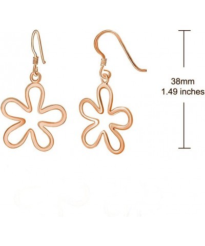 925 Sterling Silver Groovy 60s 70s Mod Flower Power Floral Dangle Drop Hook Earrings for Women Teen Girls, Silver, Yellow & R...