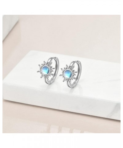 Sterling Silver Hoops Earrings Small Huggie Earrings Jewelry Gift for Women Sun $15.19 Earrings