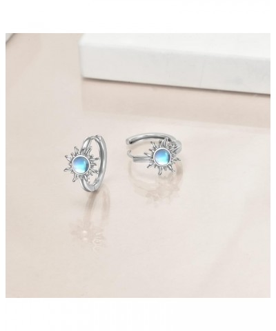 Sterling Silver Hoops Earrings Small Huggie Earrings Jewelry Gift for Women Sun $15.19 Earrings