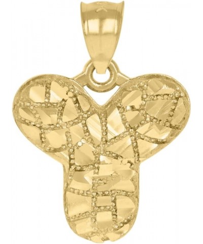 10k Yellow Gold Alphabet Nugget Charm Pendant for Women (Initial- A to Z) Alphabet-Y $80.22 Pendants