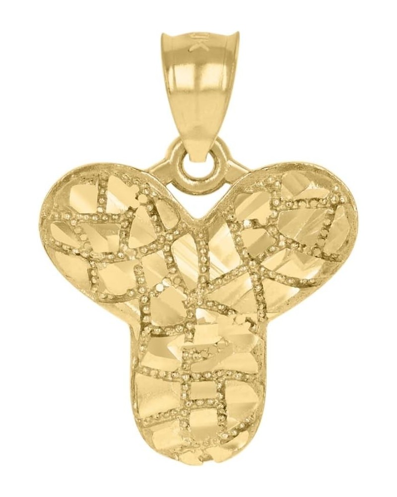 10k Yellow Gold Alphabet Nugget Charm Pendant for Women (Initial- A to Z) Alphabet-Y $80.22 Pendants